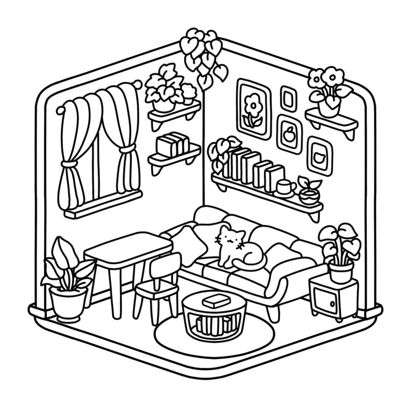 Casa para imprimir e colorir