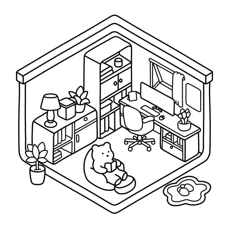 Casa para imprimir e colorir