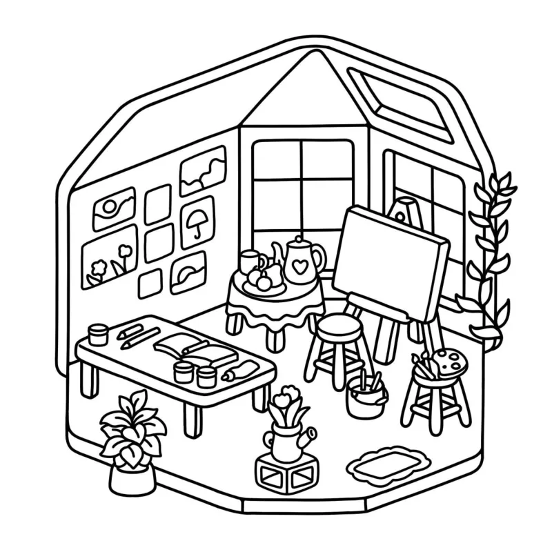 Casa para imprimir e colorir