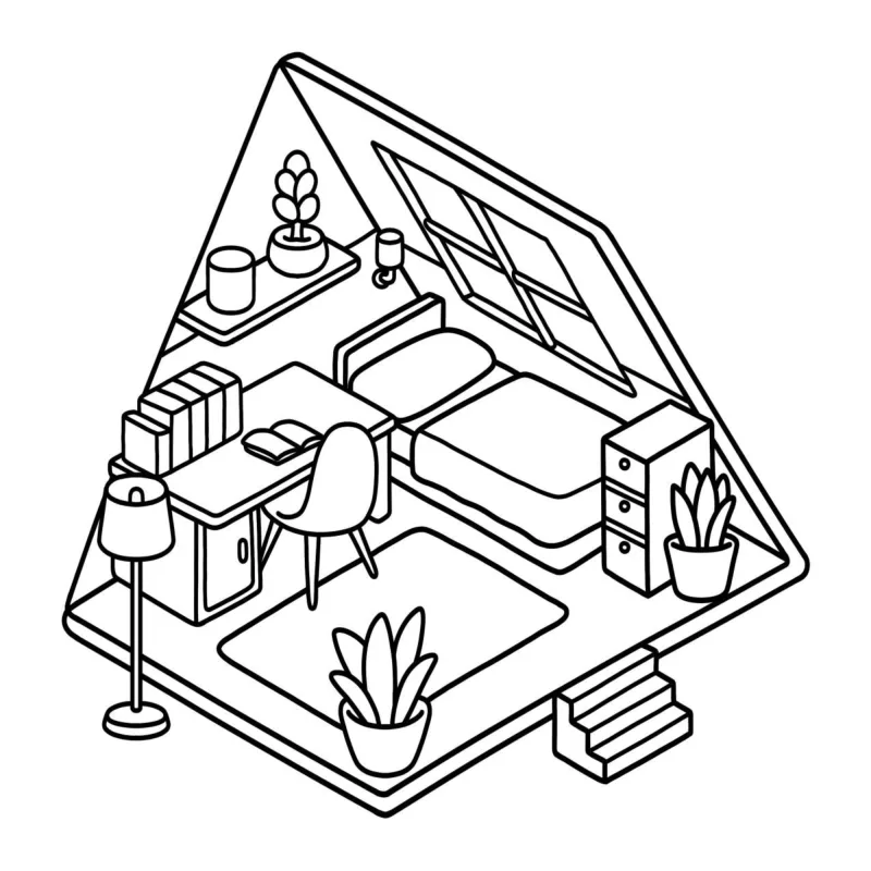 Casa para imprimir e colorir
