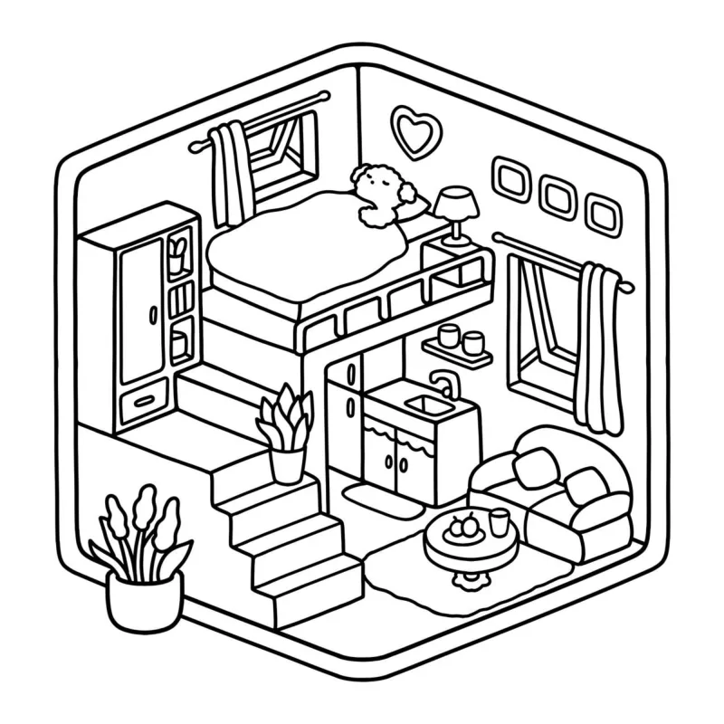 Casa para imprimir e colorir