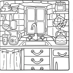 Casa para imprimir e colorir