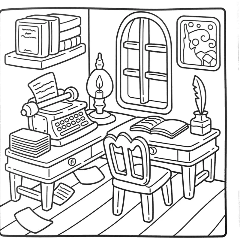 Casa para imprimir e colorir