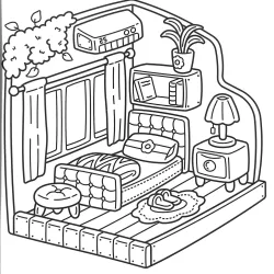 Casa para imprimir e colorir