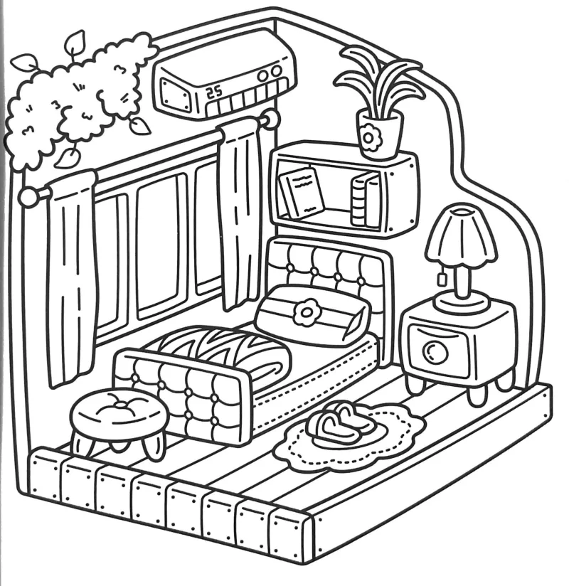 Casa para imprimir e colorir