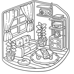 Casa para imprimir e colorir