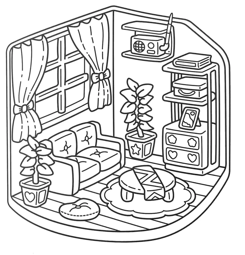 Casa para imprimir e colorir