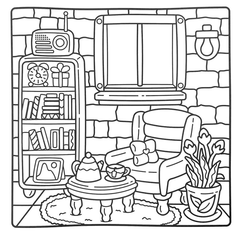 Casa para imprimir e colorir