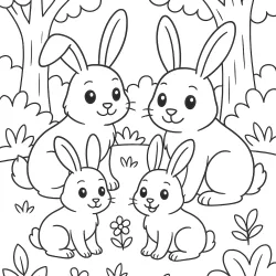 Coelhos para imprimir e colorir
