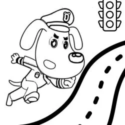 Detetive Labrador para imprimir e colorir