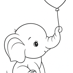 Elefante para imprimir e colorir