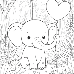Elefante para imprimir e colorir