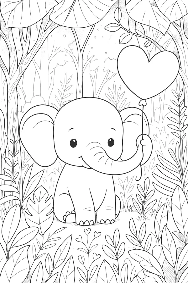 Elefante para imprimir e colorir