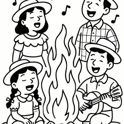 Festa Junina para imprimir e colorir