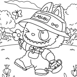 Labubu para imprimir e colorir