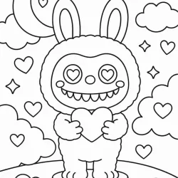 Labubu para imprimir e colorir