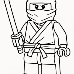 Ninja para imprimir e colorir