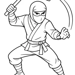 Ninja para imprimir e colorir
