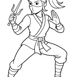 Ninja para imprimir e colorir