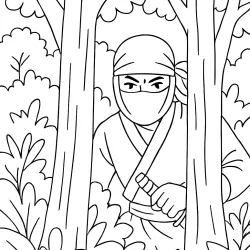 Ninja para imprimir e colorir