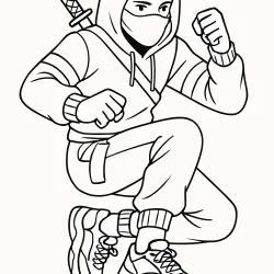 Ninja para imprimir e colorir
