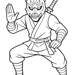 Ninja para imprimir e colorir