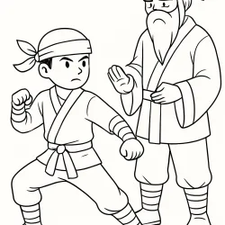Ninja para imprimir e colorir