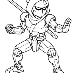 Ninja para imprimir e colorir