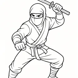 Ninja para imprimir e colorir