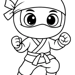 Ninja para imprimir e colorir