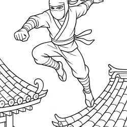 Ninja para imprimir e colorir