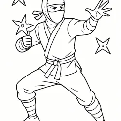 Ninja para imprimir e colorir