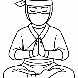 Ninja para imprimir e colorir