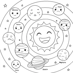 Sistema Solar para imprimir e colorir