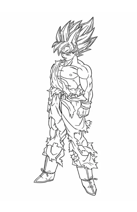 Desenhos do Goku para imprimir e colorir
