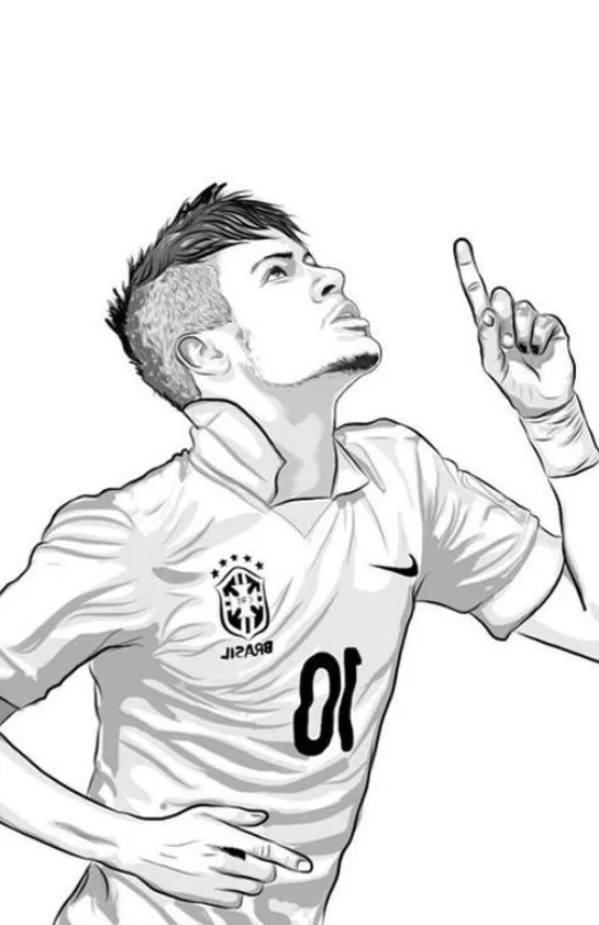 Desenhos do Neymar para imprimir e colorir