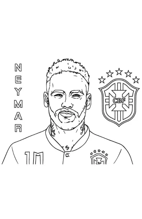 Desenhos do Neymar para imprimir e colorir