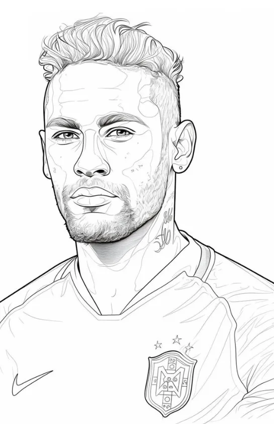 Desenhos do Neymar para imprimir e colorir