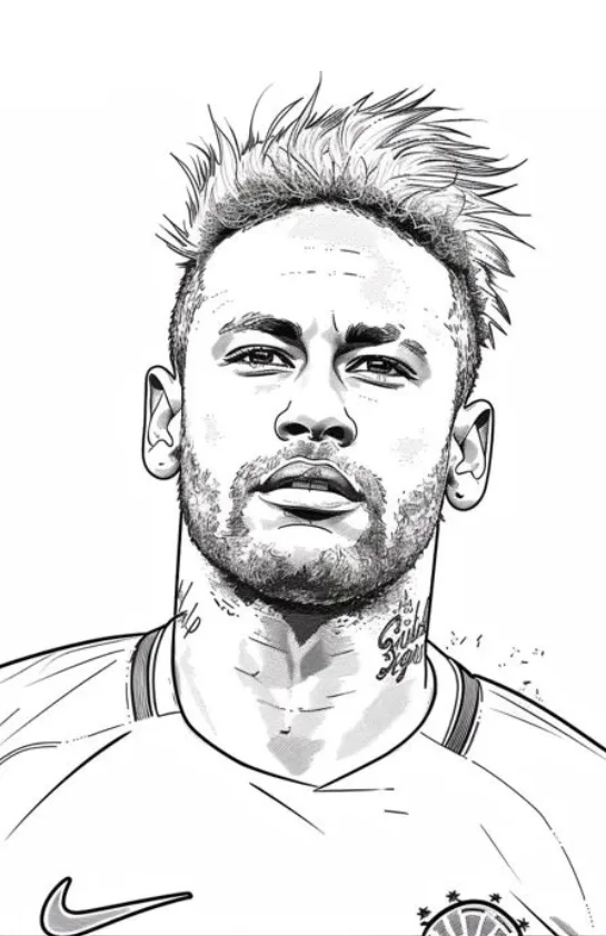 Desenhos do Neymar para imprimir e colorir
