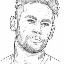 Desenhos do Neymar para imprimir e colorir