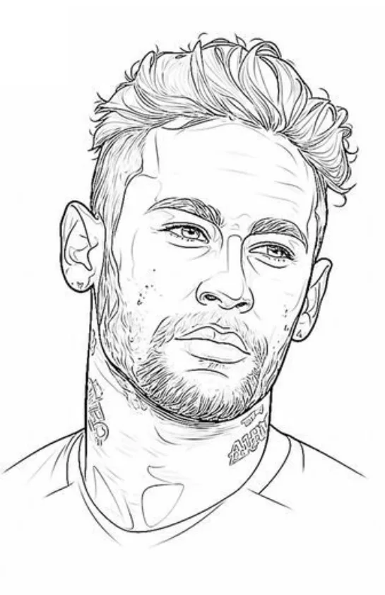 Desenhos do Neymar para imprimir e colorir