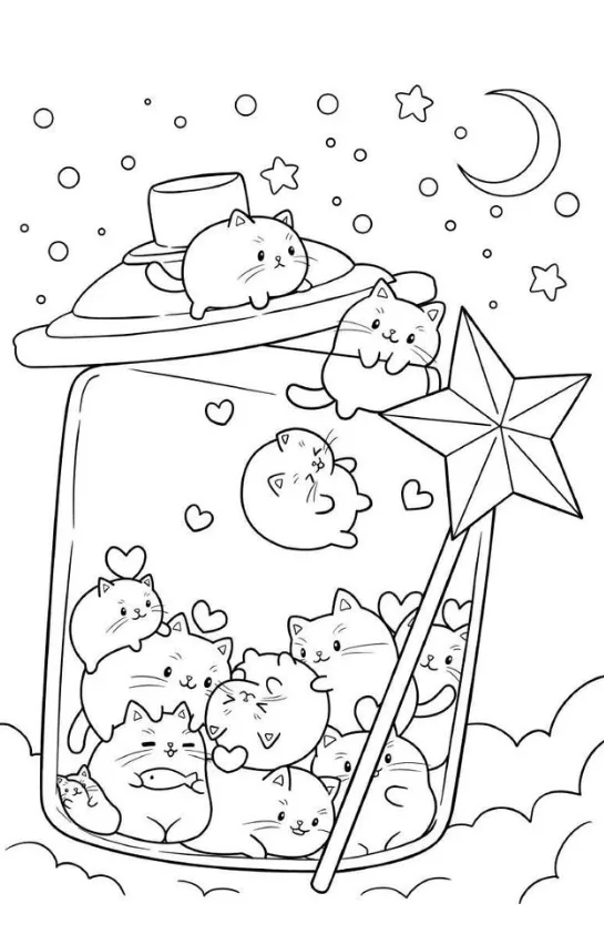 Desenhos Kawaii para imprimir e colorir