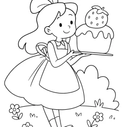 Alice no País das Maravilhas para imprimir e colorir