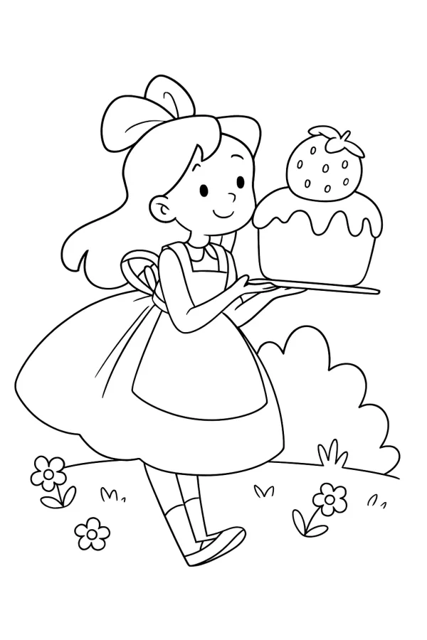 Alice no País das Maravilhas para imprimir e colorir