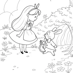 Alice no País das Maravilhas para imprimir e colorir