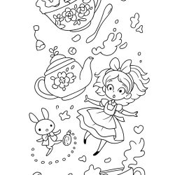Alice no País das Maravilhas para imprimir e colorir