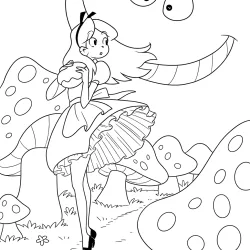 Alice no País das Maravilhas para imprimir e colorir
