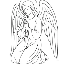 Anjo para imprimir e colorir