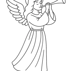 Anjo para imprimir e colorir