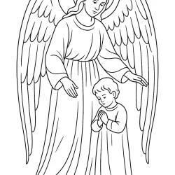 Anjo para imprimir e colorir